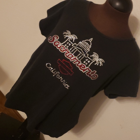1X Harley Davidson rhinestone top - Picture 2 of 6